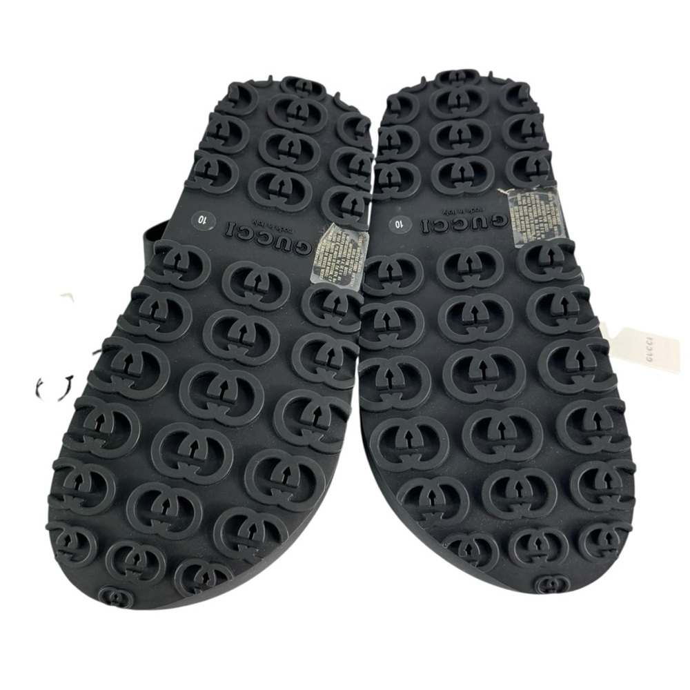 GUCCI 747752 Black Soft Rubber Horsebit Men's Sandals 10 - 10.5US - Picture 6 of 9